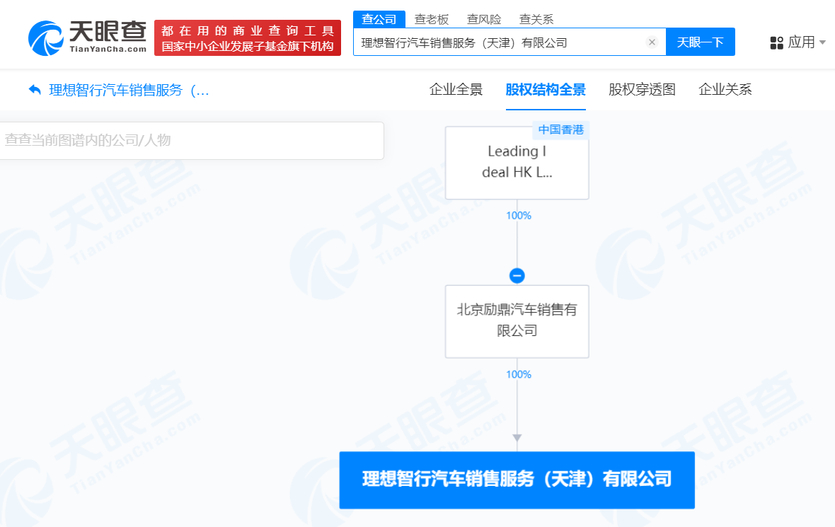 理想汽车加速布局天津市场，新设销售服务公司拓展二手车业务